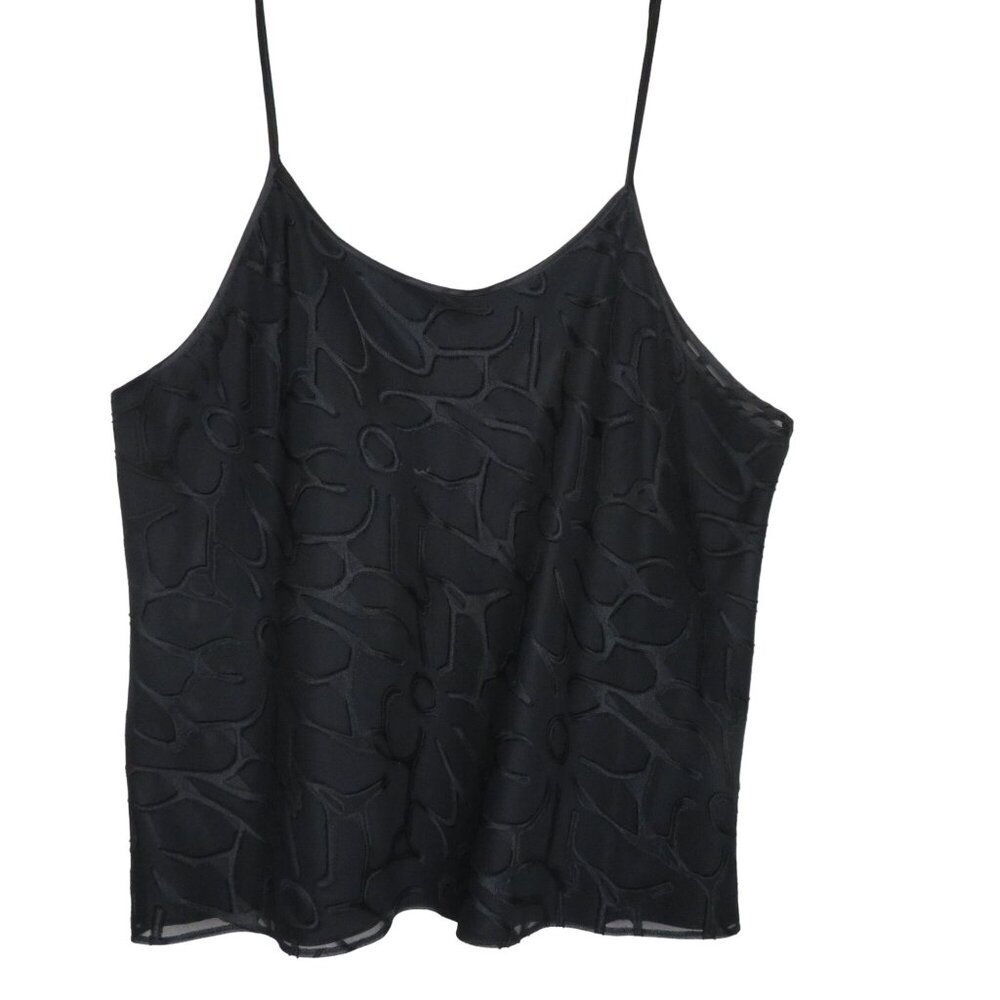 Vintage Cinema Etoile Sheer Black Sleeveless Camisole Top Womens Large USA Made